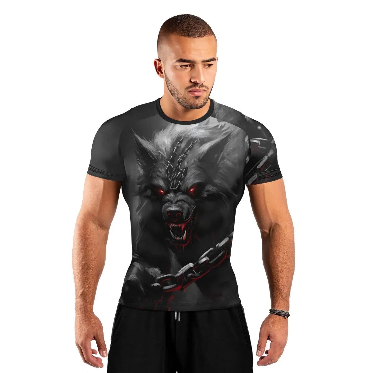 Chain Wolf Men's Short Sleeve Rash Guard