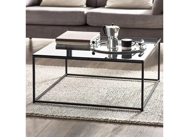 Chicago Smoked Glass Square Coffee Table