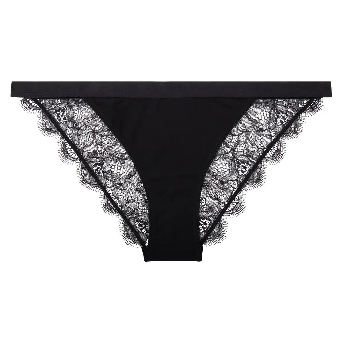 Comfortable lace briefs - WILD ROSE BLACK