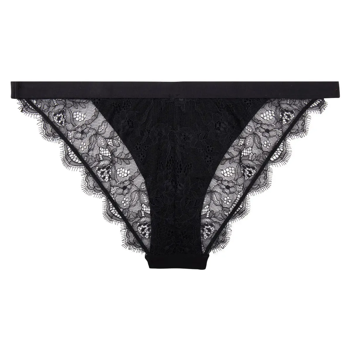 Comfortable lace briefs - WILD ROSE BLACK