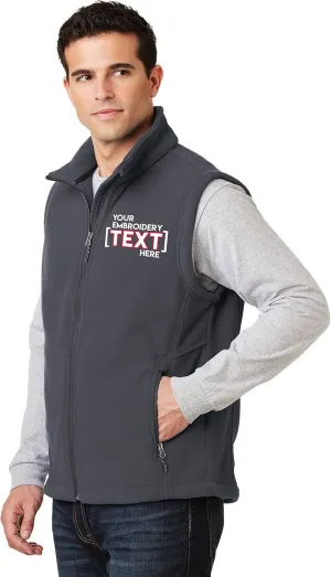 Custom Embroidered Fleece Vest for Men - Add Your Text - Embroidery Zip Up Sleeveless Jacket