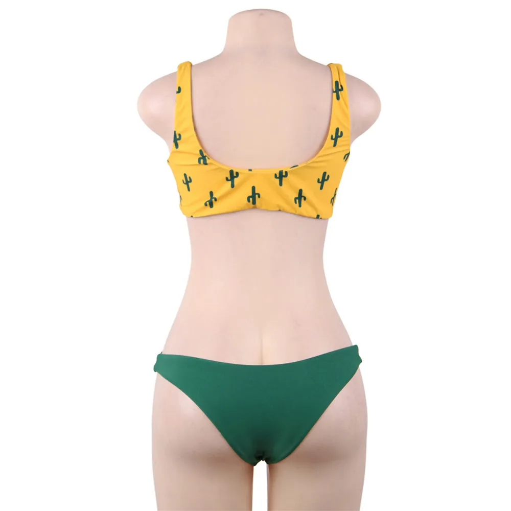 Cute Cactus Printing Sexy Bikini Egypt Set