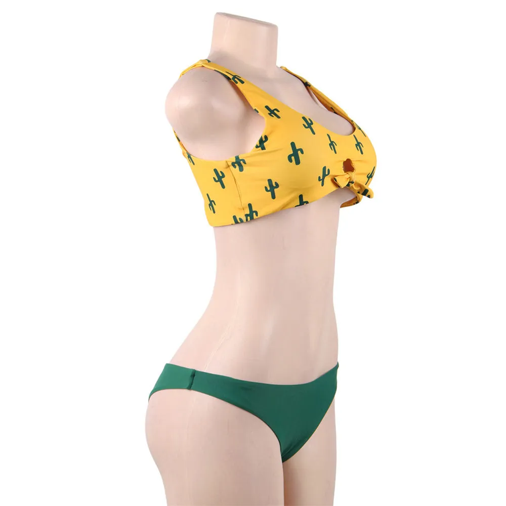 Cute Cactus Printing Sexy Bikini Egypt Set