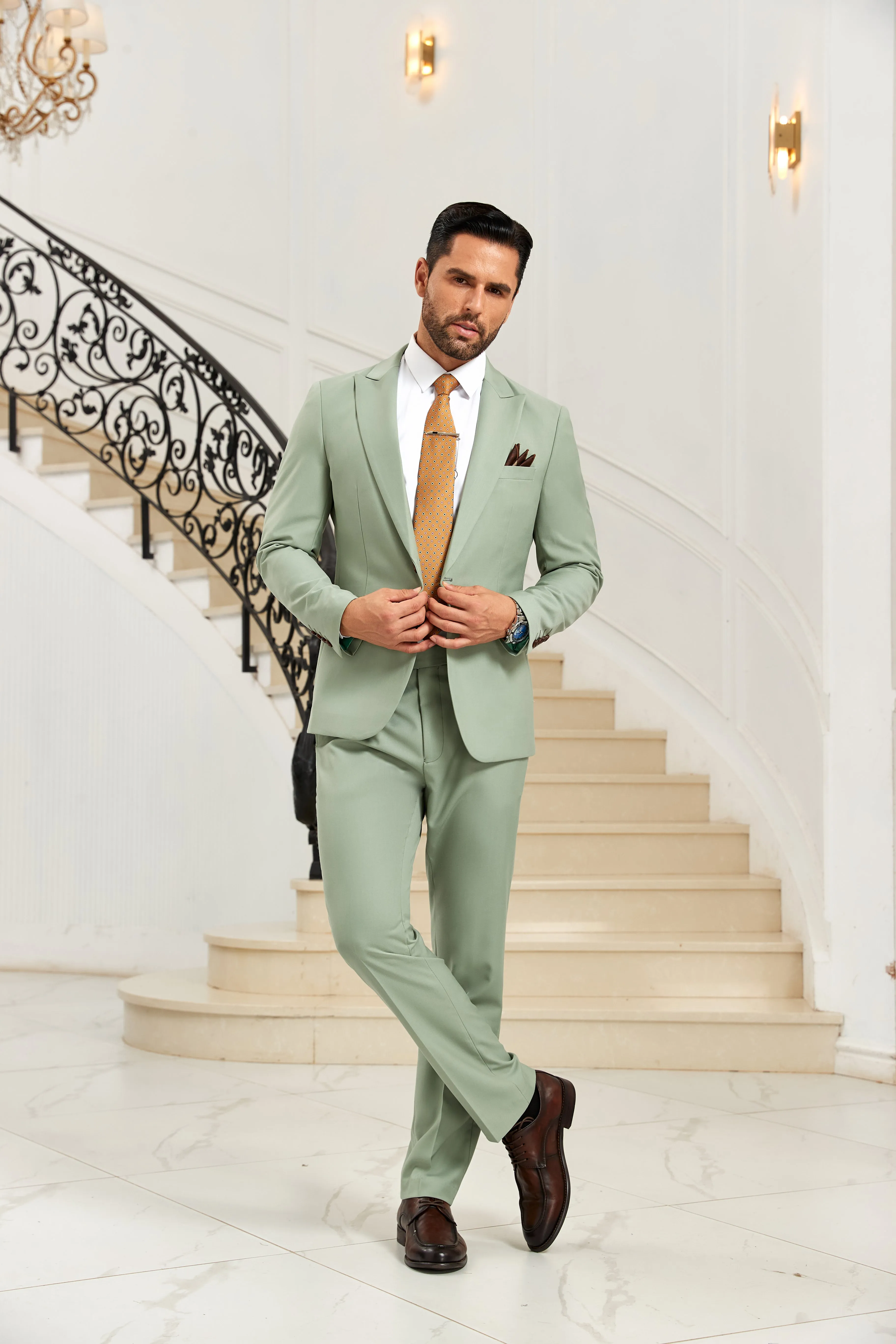 Designer Style Unique Design 2 Pieces Men's Suits Jacket Pants 2589