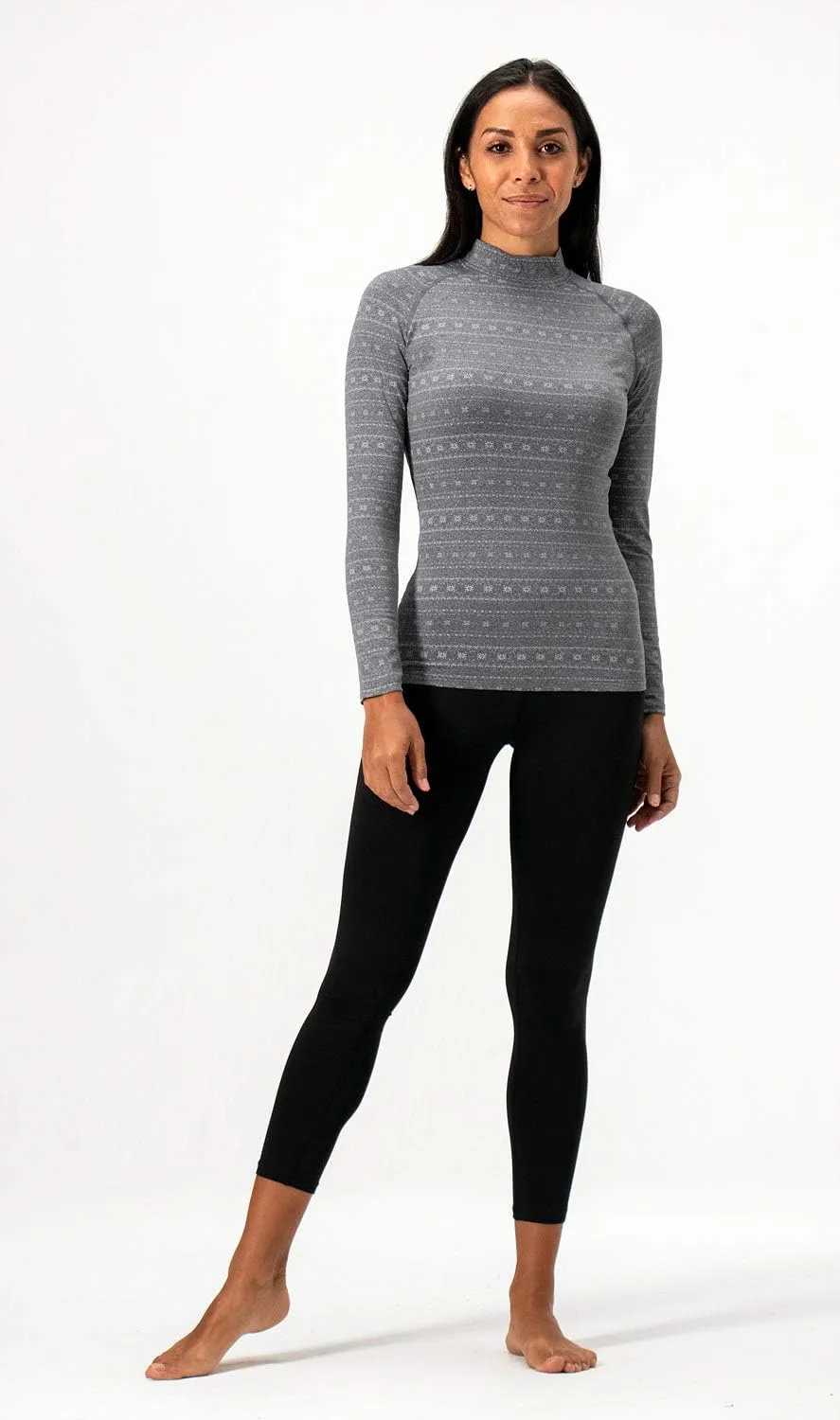 DEVOPS Women's 2 Pack Thermal Turtle Long Sleeve Shirts Compression Baselayer Tops