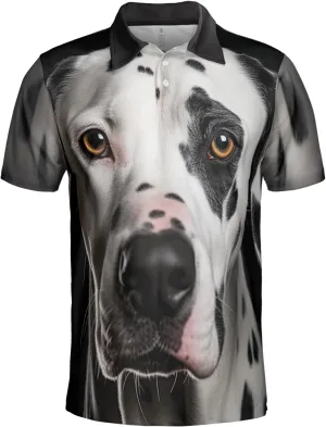 Dog Face Polo Shirts for Men - Dog Breed Mens Quick Dry Short Sleeve Polo Shirts Series 19