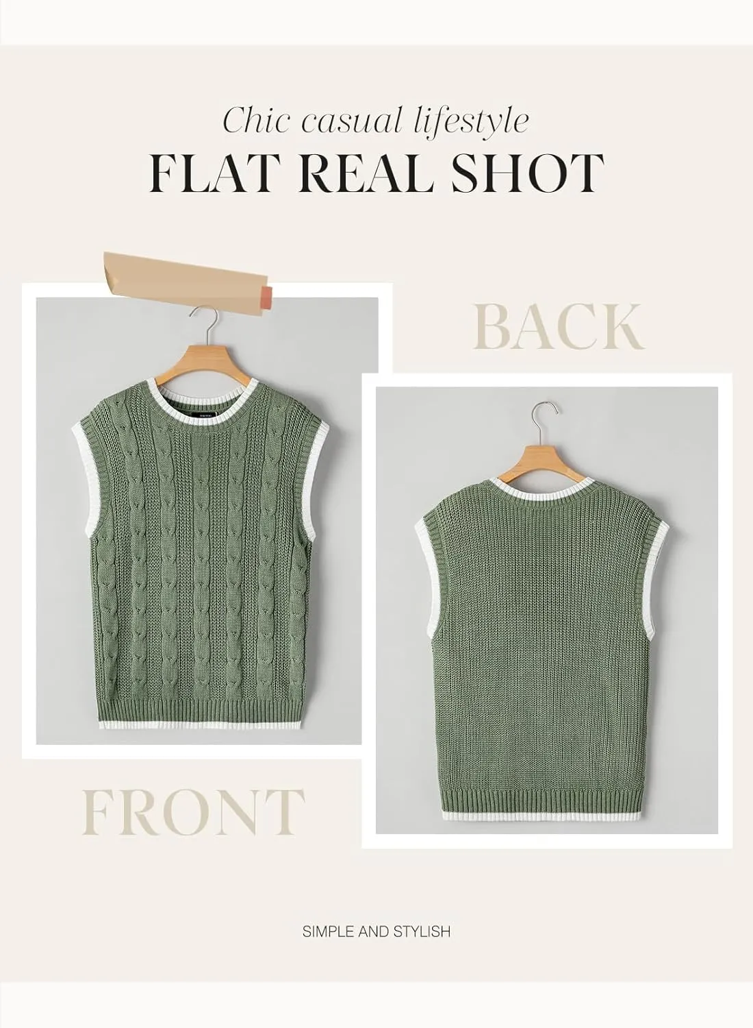 Dokotoo Tank Tops for Women Round Neck Cap Sleeve Color Block Cable Knit Womens Tank Tops Sweater Vest Women