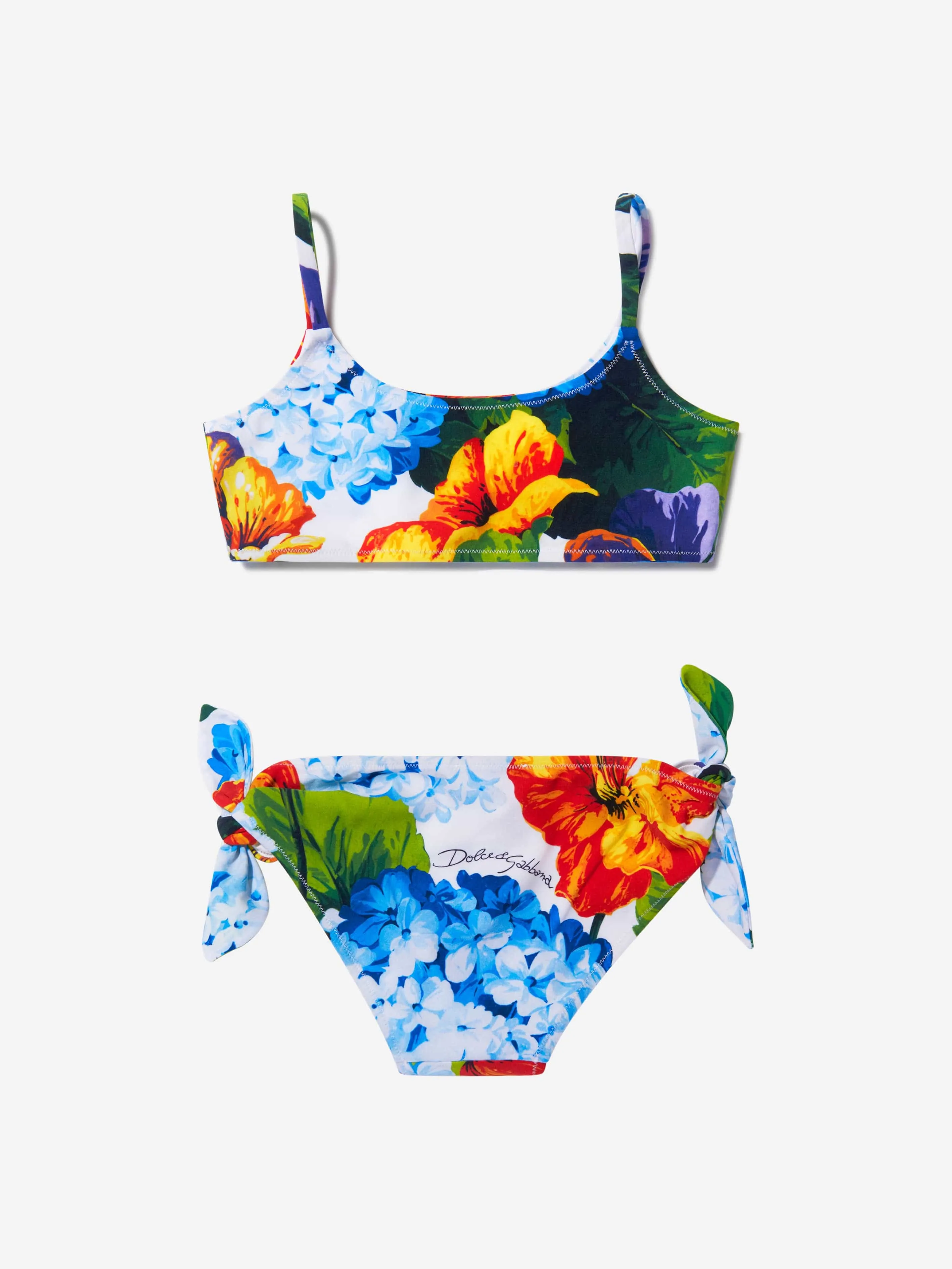 Dolce & Gabbana Girls Hydrangea Print Bikini