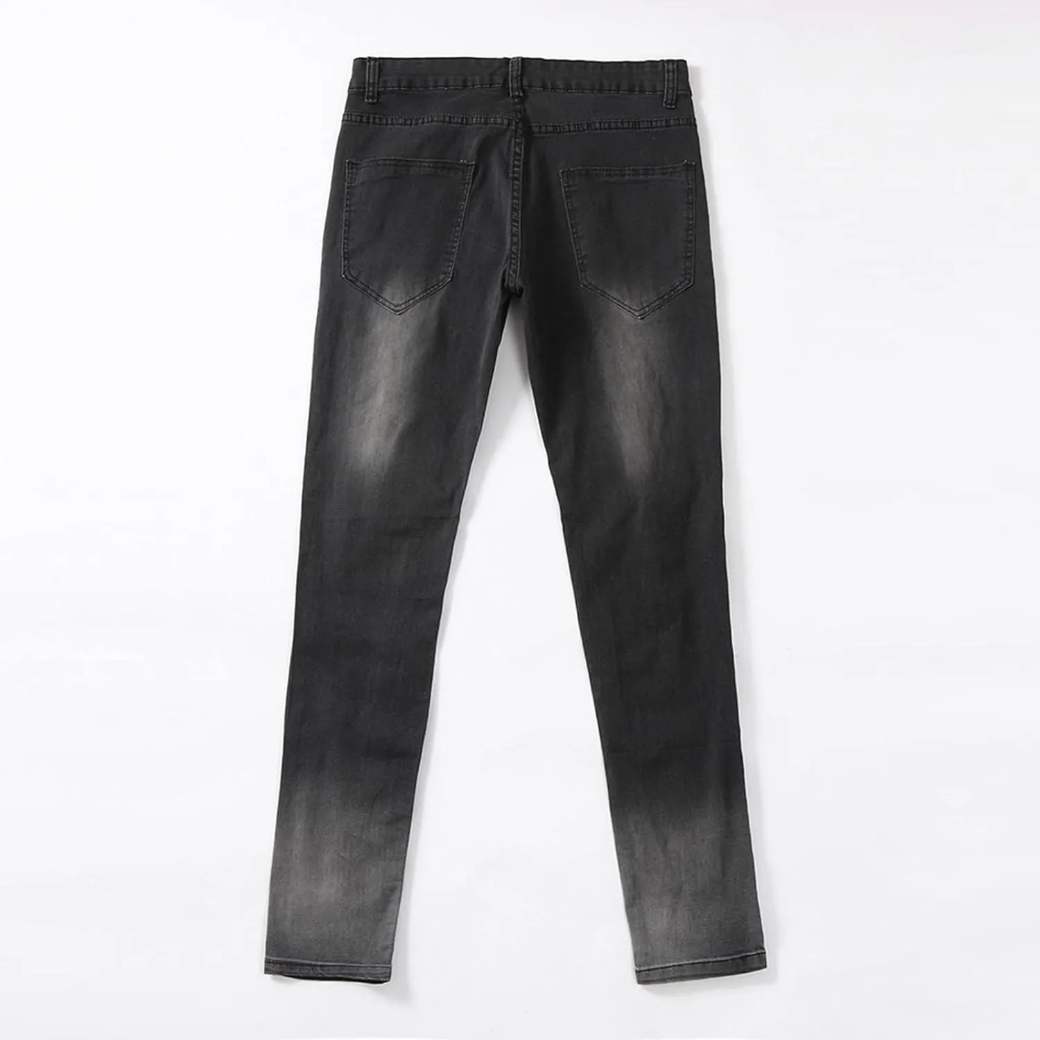 evzosrz Mens Skinny Stretch Denim Pants Slim Fit Ripped Tapered Jeans Distressed Destroyed Ripped Freyed Holes Skinny Trouser