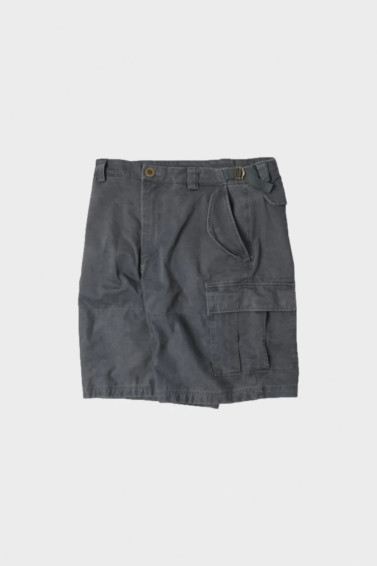 Faded Cotton Cargo Shorts - Charcoal