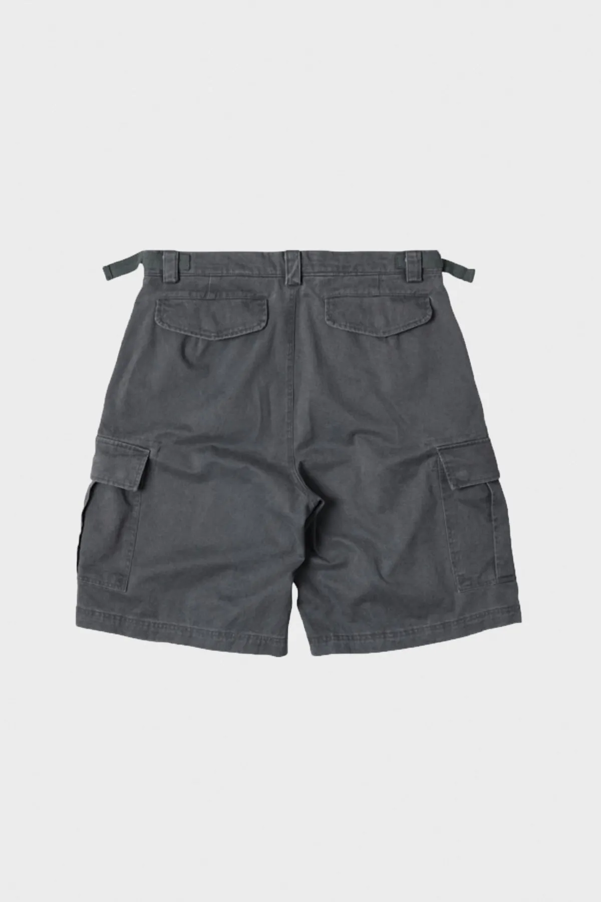 Faded Cotton Cargo Shorts - Charcoal