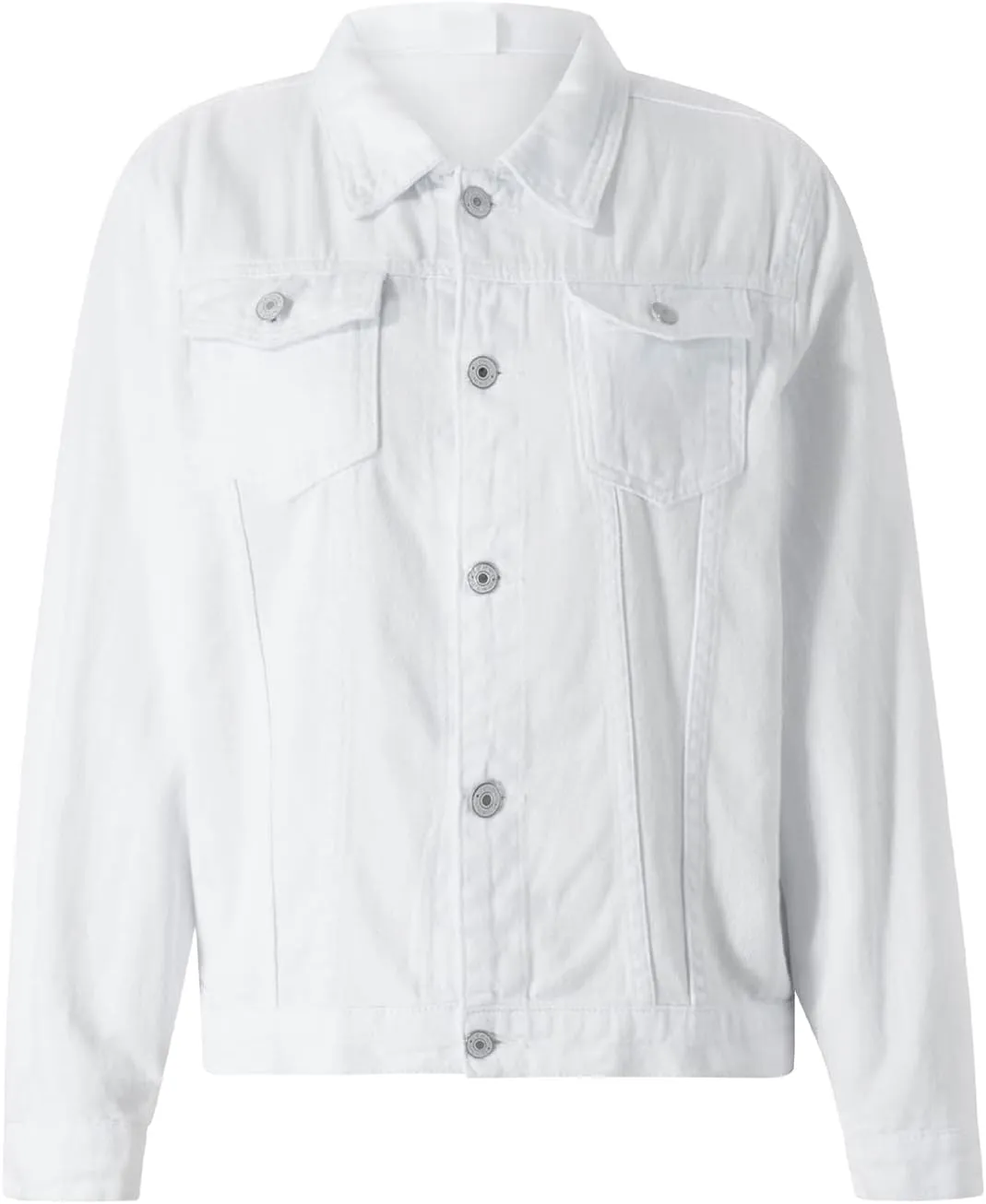 Fanvereka Jean Jackets for Women Fashion Casual Denim Jacket Long Sleeve Button Down Chest Pocket Coat