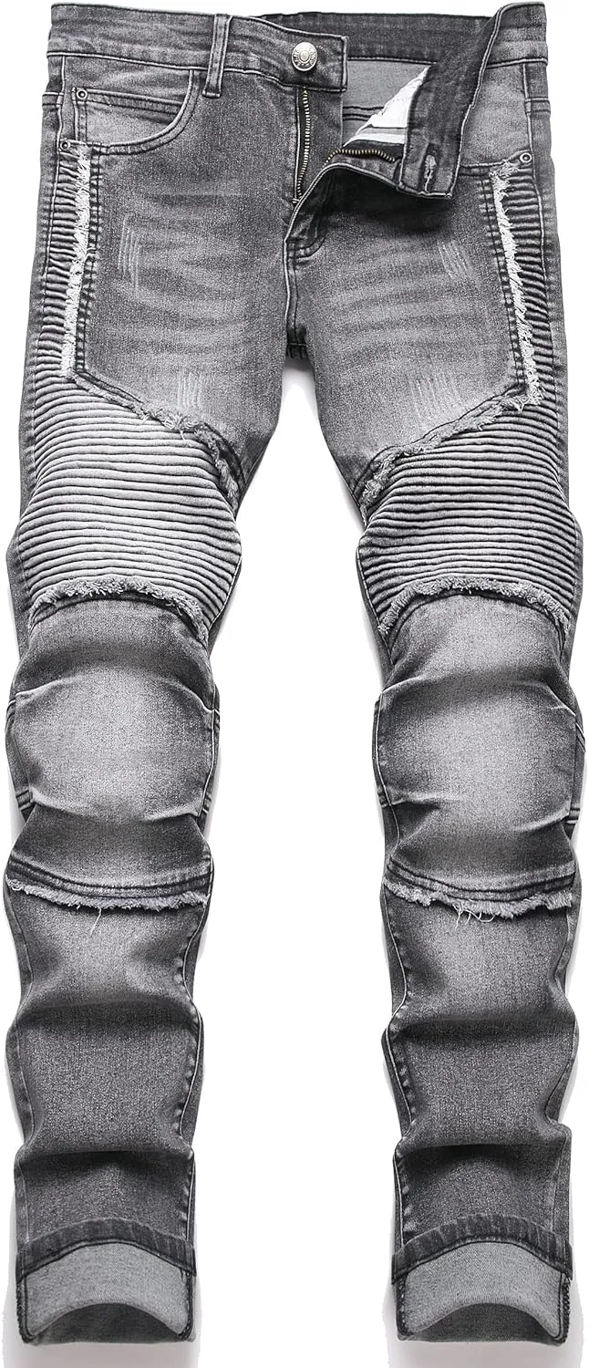 Fashion Slim Jeans Men Stretch Denim Pants