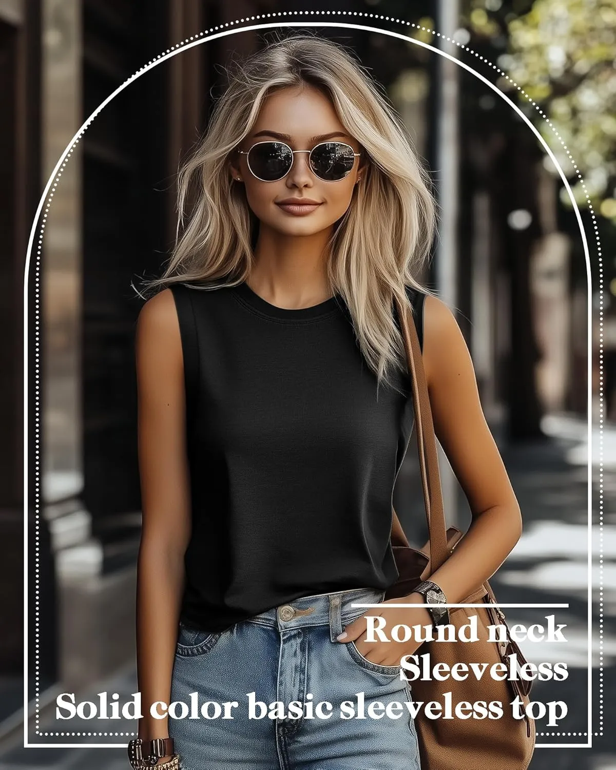 Ficerd 8 Pack Womens Sleeveless Tops, Crew Neck Loose Fit Tank Tops Basic Summer Cotton Shirts Casual 2025 Fashion T Shirts