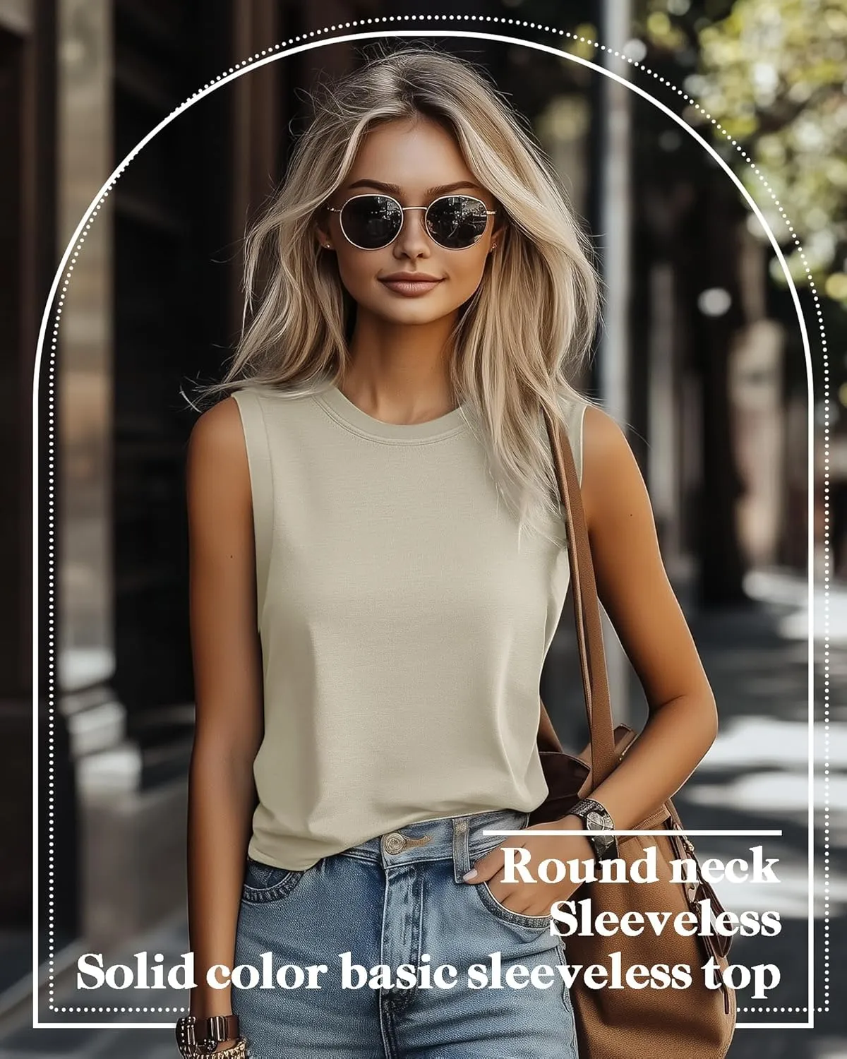 Ficerd 8 Pack Womens Sleeveless Tops, Crew Neck Loose Fit Tank Tops Basic Summer Cotton Shirts Casual 2025 Fashion T Shirts