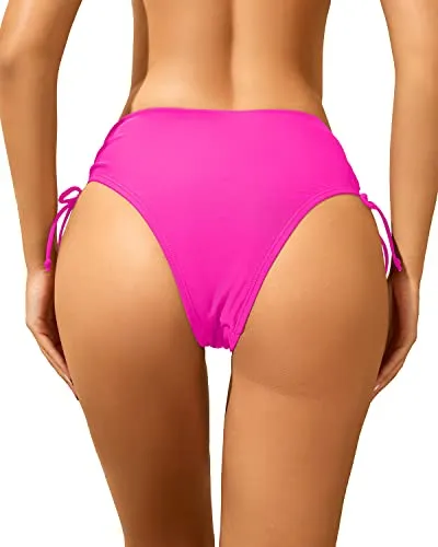 Flattering High Waisted Bikini Bottom Women's Full Coverage High Cut Bottom