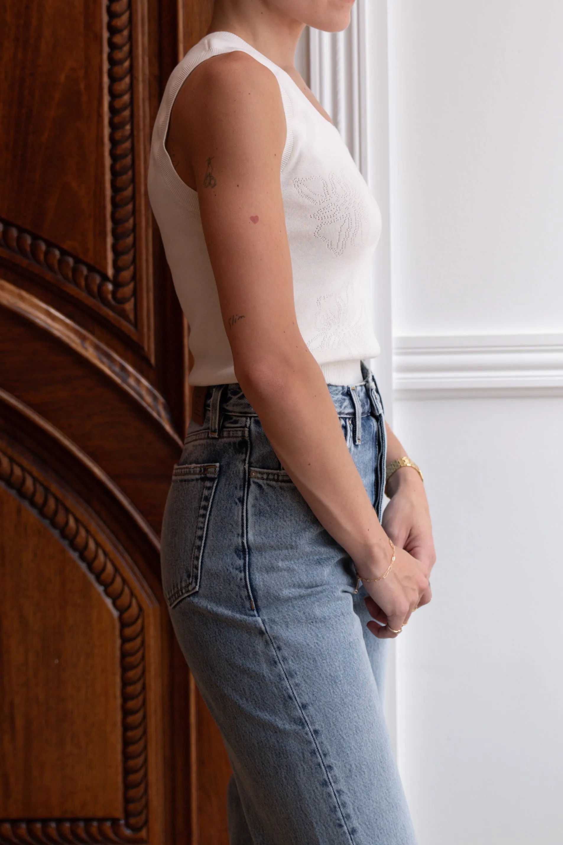 Flower Pointelle Tank Top
