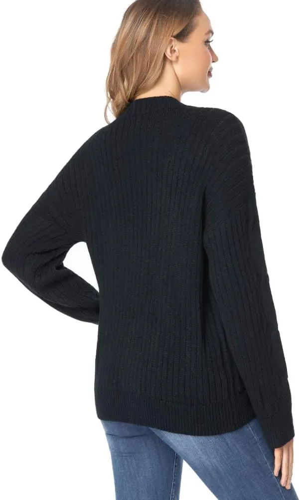 Fuinloth Women's Cardigan Sweater, Oversized Chunky Knit Button Closure with Pockets