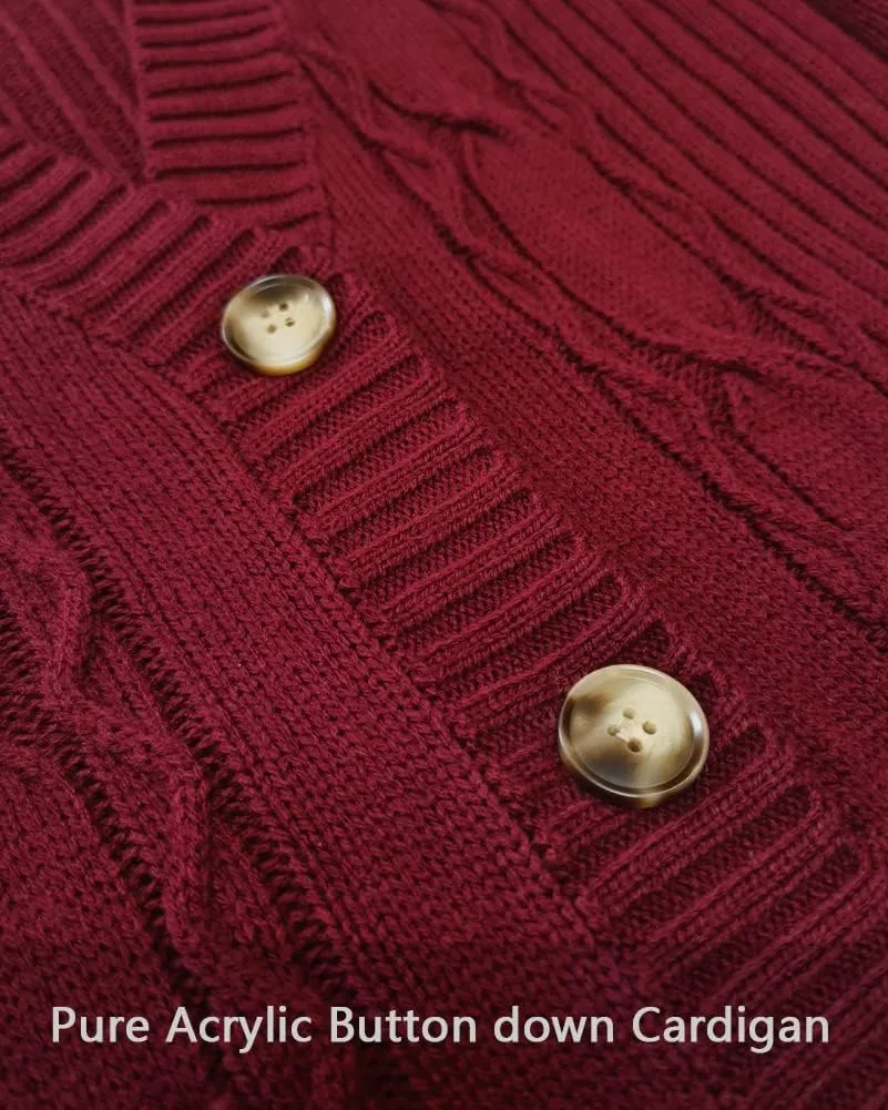 Fuinloth Women's Cardigan Sweater, Oversized Chunky Knit Button Closure with Pockets