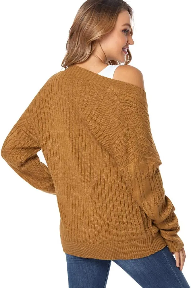 Fuinloth Women's Cardigan Sweater, Oversized Chunky Knit Button Closure with Pockets