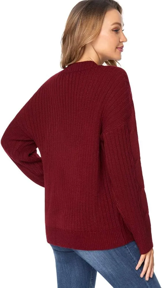 Fuinloth Women's Cardigan Sweater, Oversized Chunky Knit Button Closure with Pockets
