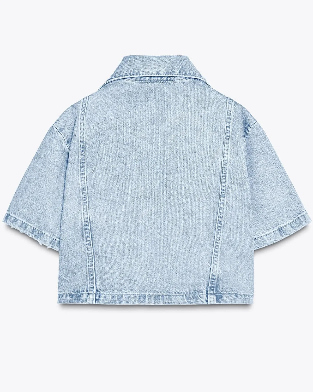 Gacaky Women's Cropped Denim Jackets Fashion Short Sleeve Lapel Button Down Trucker Jean Jackets Coats 2025 Outfits Clothes