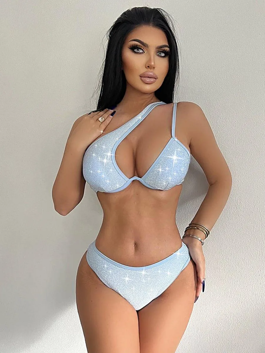 GFIT® New Sexy Oblique Shoulder Strap Bikinis Set