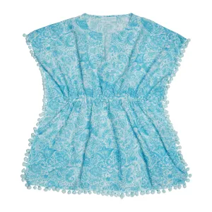 GIRL'S KAFTAN PAISLEY TURQUOISE