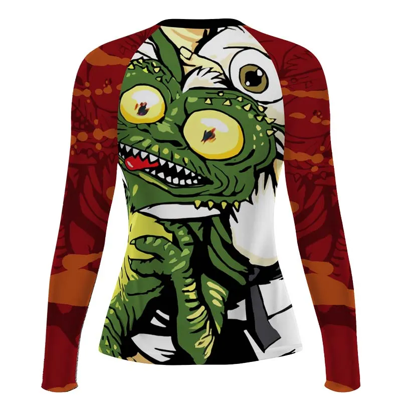 Gizmo Choking Gremlins Women's Long Sleeve Rash Guard