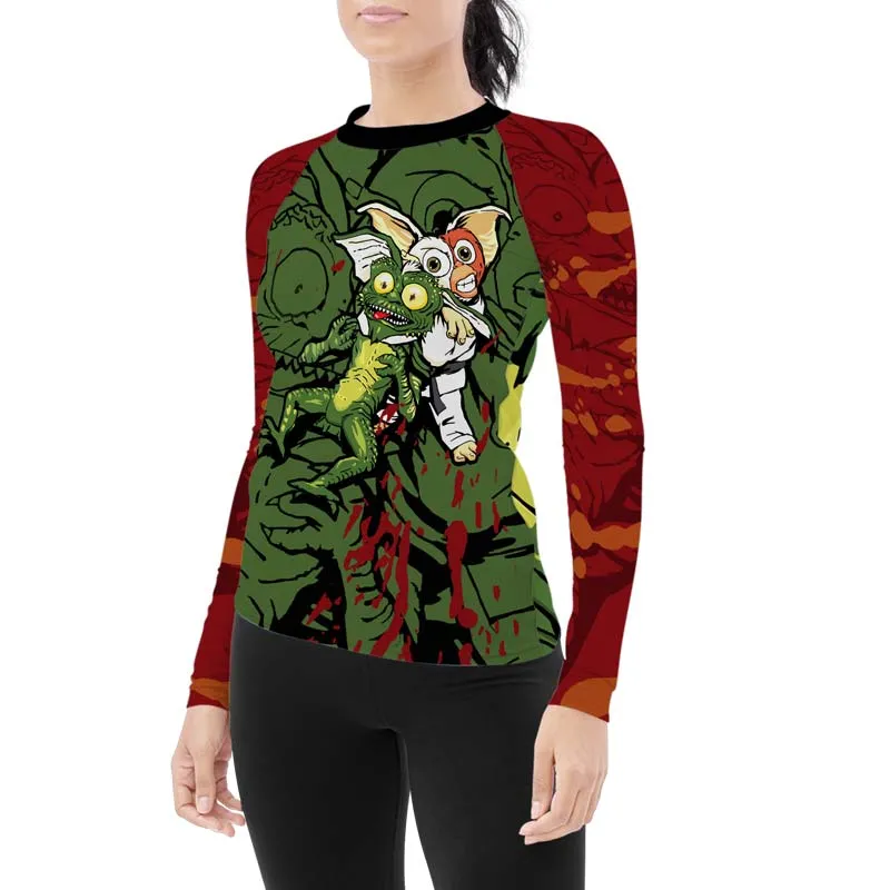 Gizmo Choking Gremlins Women's Long Sleeve Rash Guard