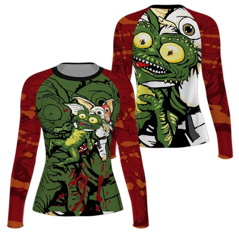 Gizmo Choking Gremlins Women's Long Sleeve Rash Guard