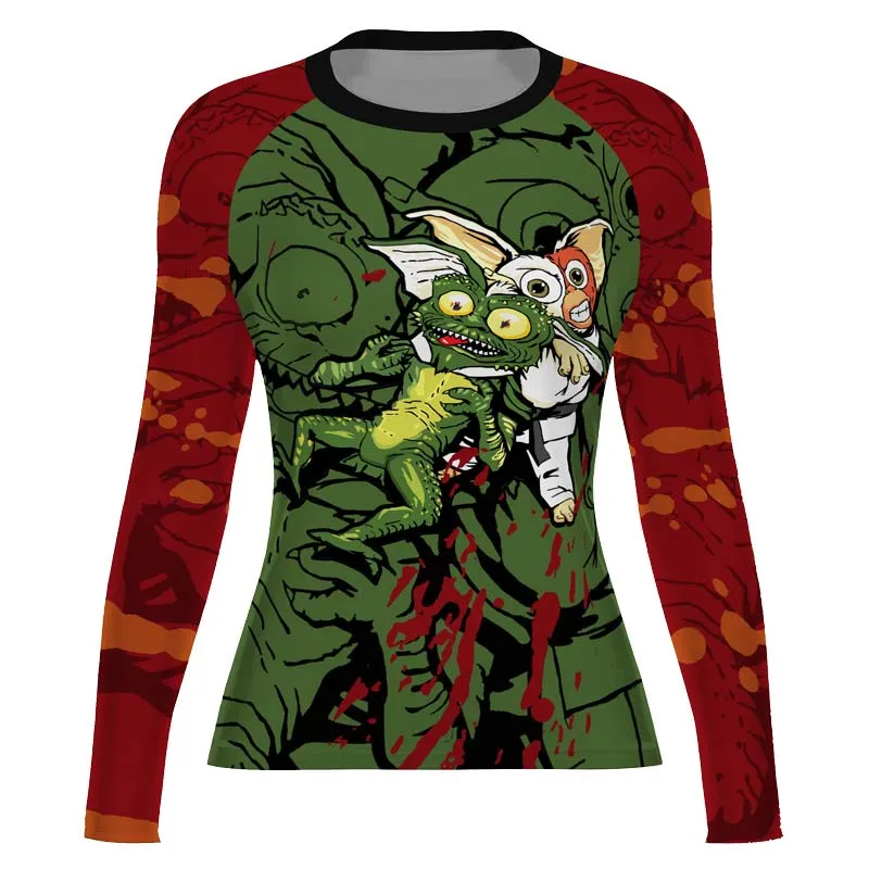 Gizmo Choking Gremlins Women's Long Sleeve Rash Guard