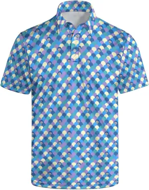 Golf Polo Shirts for Men Moisture Wicking Quick Dry Mens Golf Shirts 4-Way Stretch Funny Polo Short Sleeve