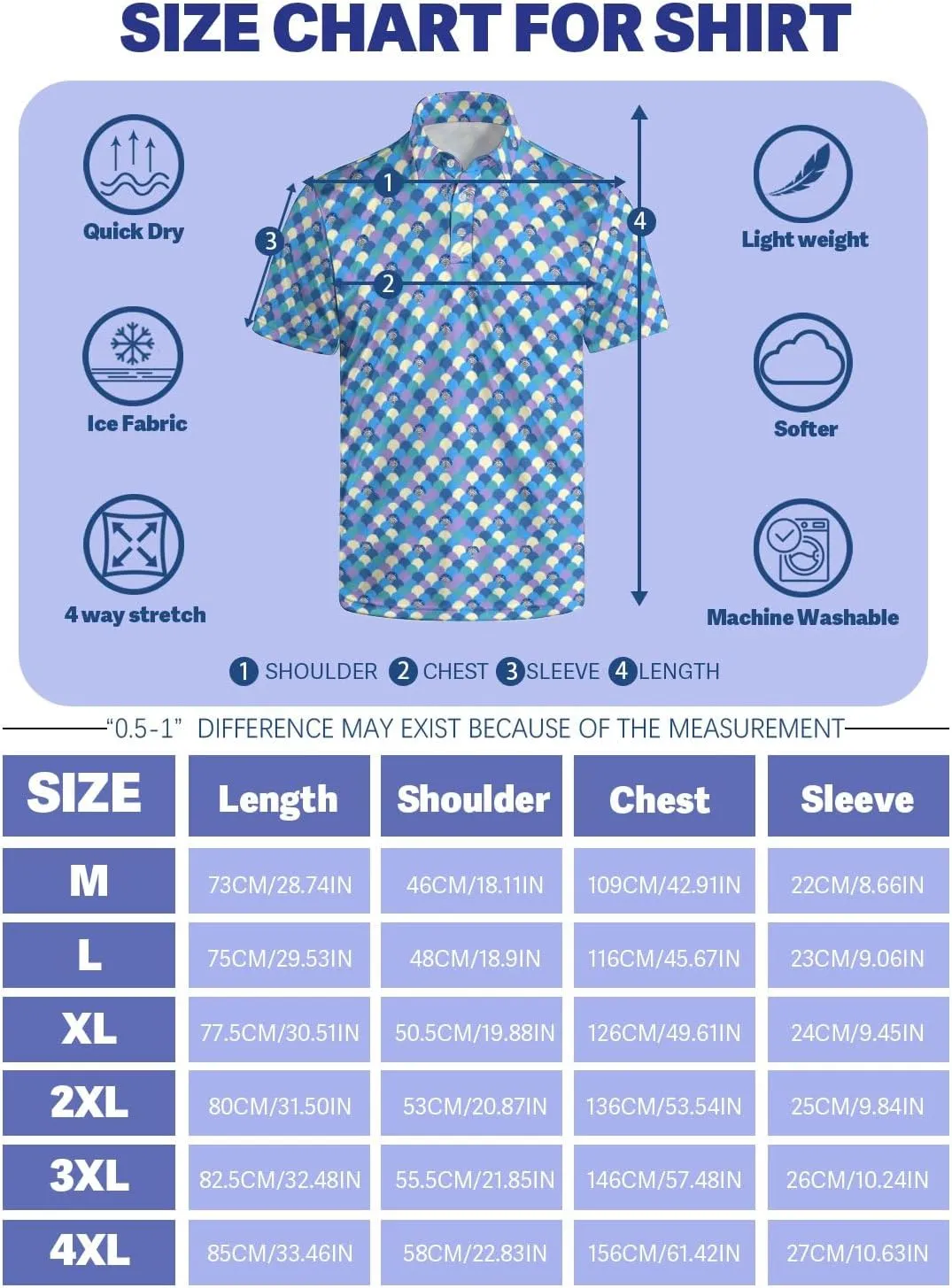 Golf Polo Shirts for Men Moisture Wicking Quick Dry Mens Golf Shirts 4-Way Stretch Funny Polo Short Sleeve