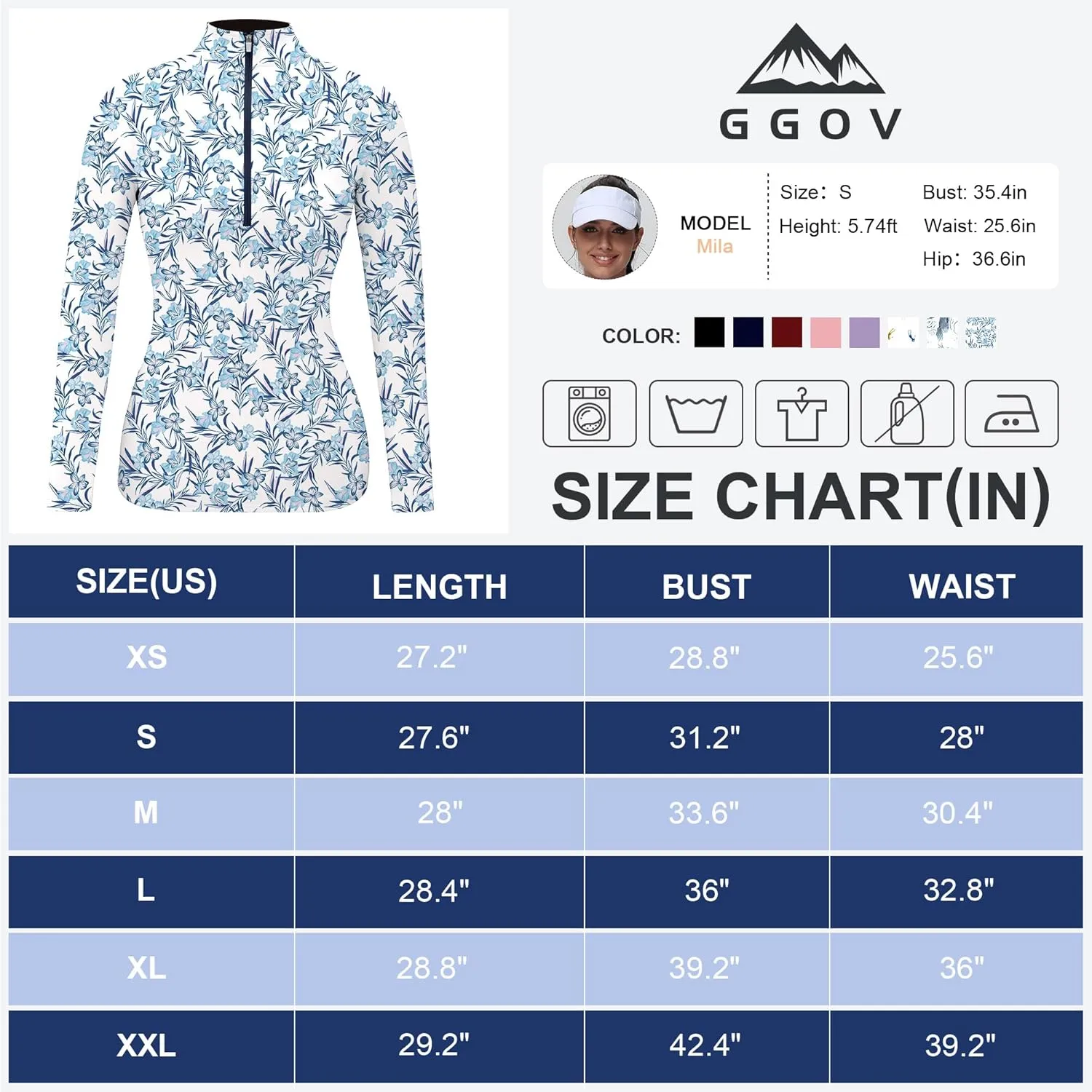 Golf Shirts for Woman UPF 50  Sun Protection Quick Dry Lightweight Long Sleeve Polo Shirts for Woman Rash Guard