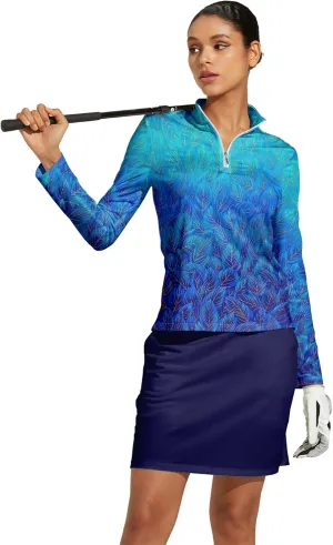 Golf Shirts for Woman UPF 50  Sun Protection Quick Dry Lightweight Long Sleeve Polo Shirts for Woman Rash Guard