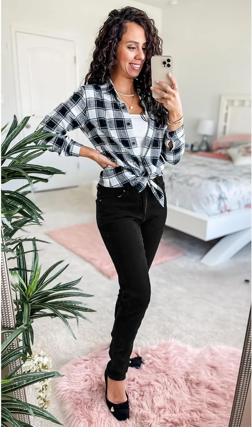 GRAPENT Fleece Lined Leggings Womens Skinny Jeans High Waisted Thermal Jeggings Winter Stretch Denim Pants Warm