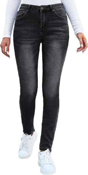 GRAPENT Fleece Lined Leggings Womens Skinny Jeans High Waisted Thermal Jeggings Winter Stretch Denim Pants Warm