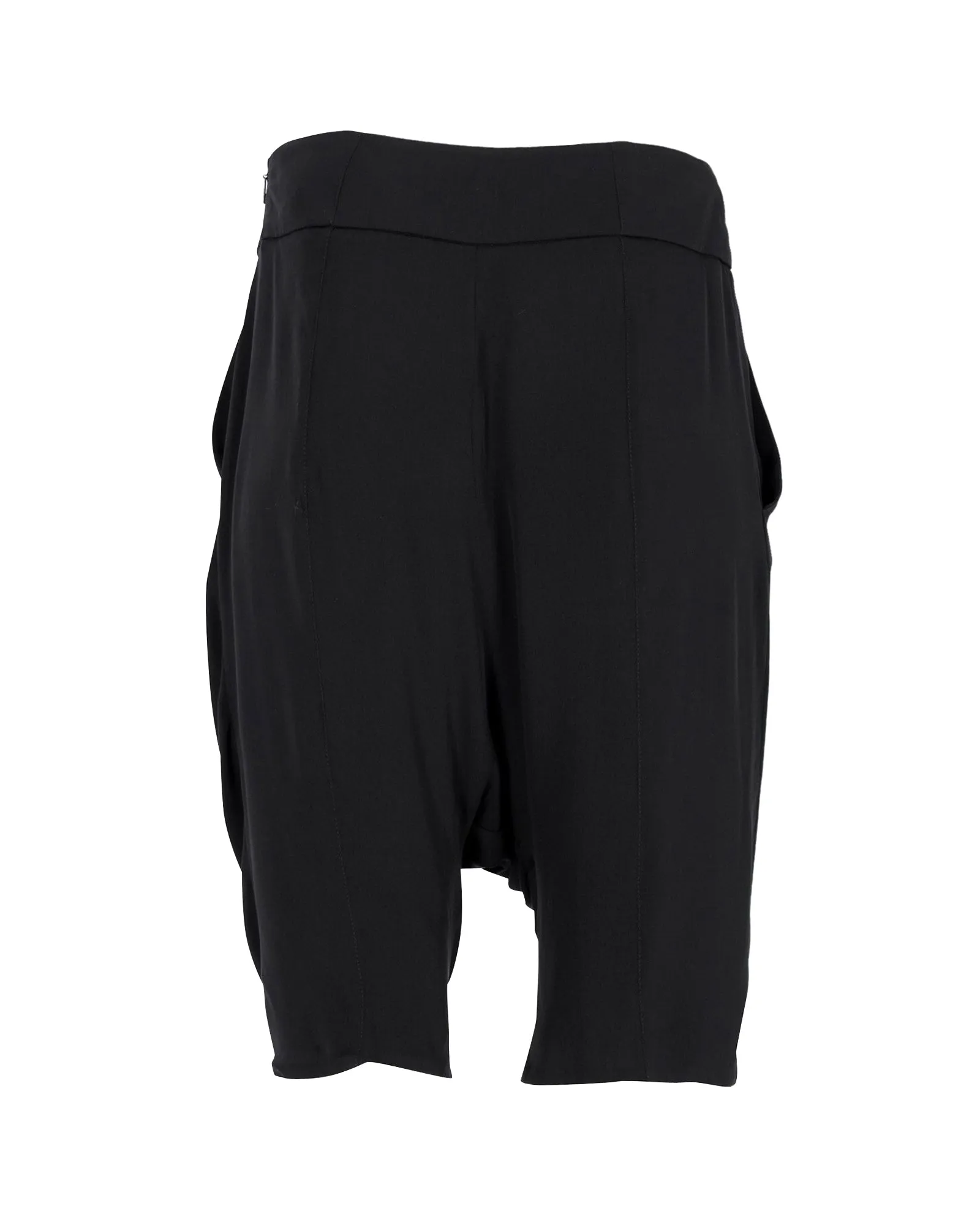 Gucci Drop-Crotch Knee-Length Shorts in Black Silk