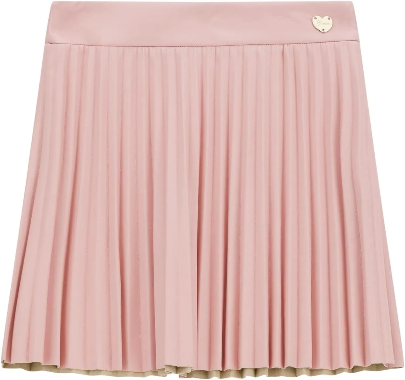 GUESS Girls' Faux Leather Pleated Mini Skirt