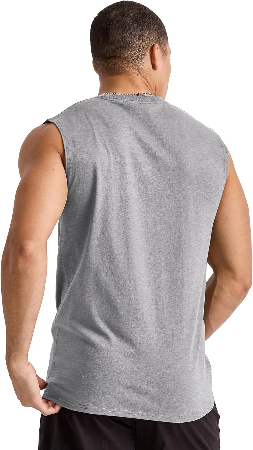 Hanes Men's Essentials Midweight T Pack, Cotton Muscle Tank Shirts, 3-Pack