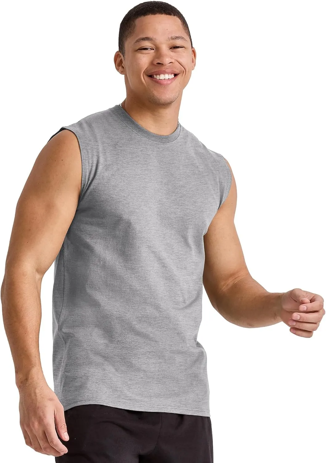 Hanes Men's Essentials Midweight T Pack, Cotton Muscle Tank Shirts, 3-Pack