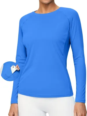 Heathyoga Rash Guard for Women UPF 50  SPF UV Protection Shirts for Women Long Sleeve Swim Shirts for Woman Sun Shirt
