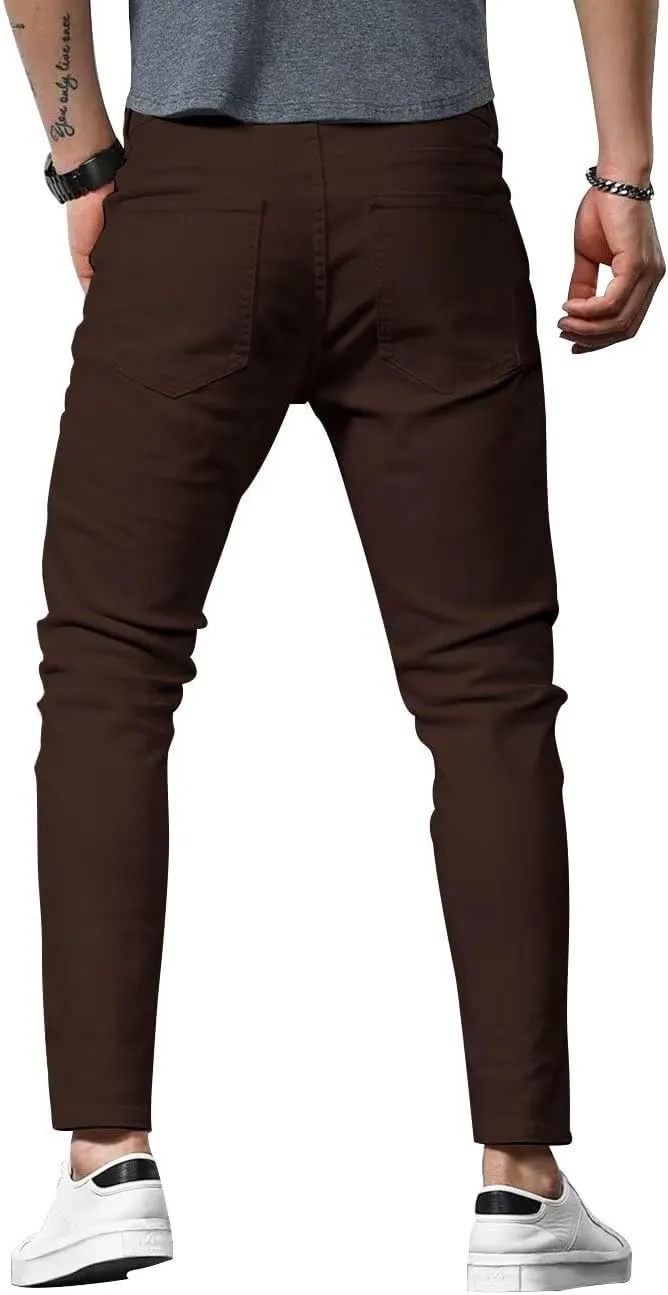 HUNGSON Mens Slim Fit Jeans Skinny Stretch Denim Pants for Men Straight Fit