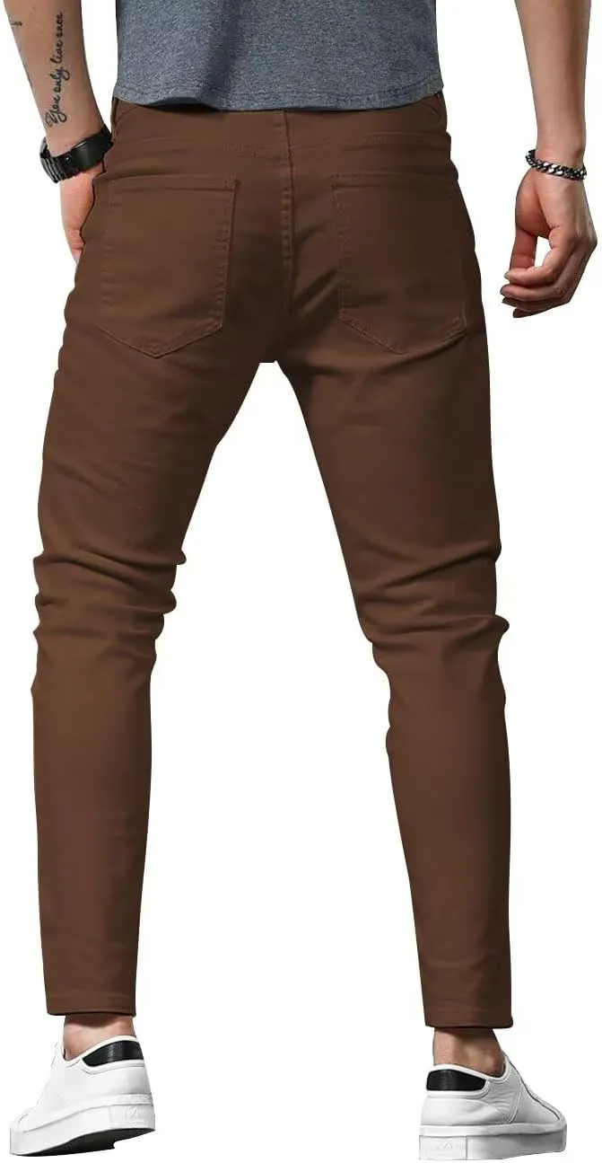 HUNGSON Mens Slim Fit Jeans Skinny Stretch Denim Pants for Men Straight Fit