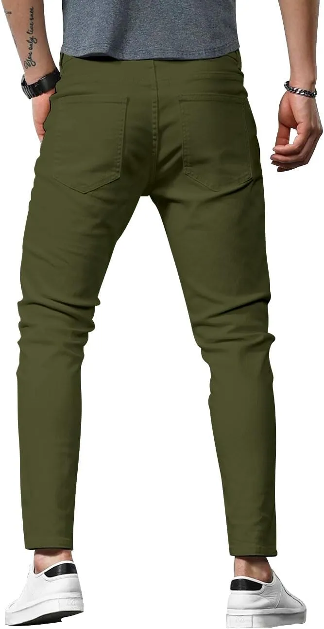 HUNGSON Mens Slim Fit Jeans Skinny Stretch Denim Pants for Men Straight Fit