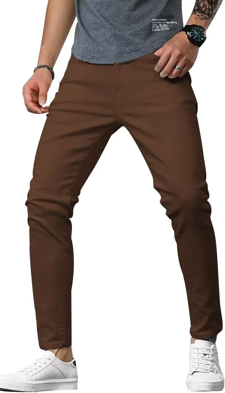 HUNGSON Mens Slim Fit Jeans Skinny Stretch Denim Pants for Men Straight Fit