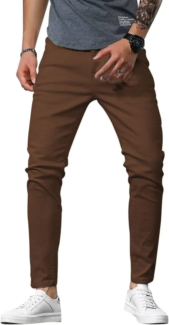 HUNGSON Mens Slim Fit Jeans Skinny Stretch Denim Pants for Men Straight Fit