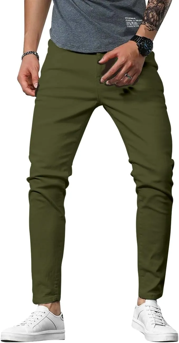 HUNGSON Mens Slim Fit Jeans Skinny Stretch Denim Pants for Men Straight Fit
