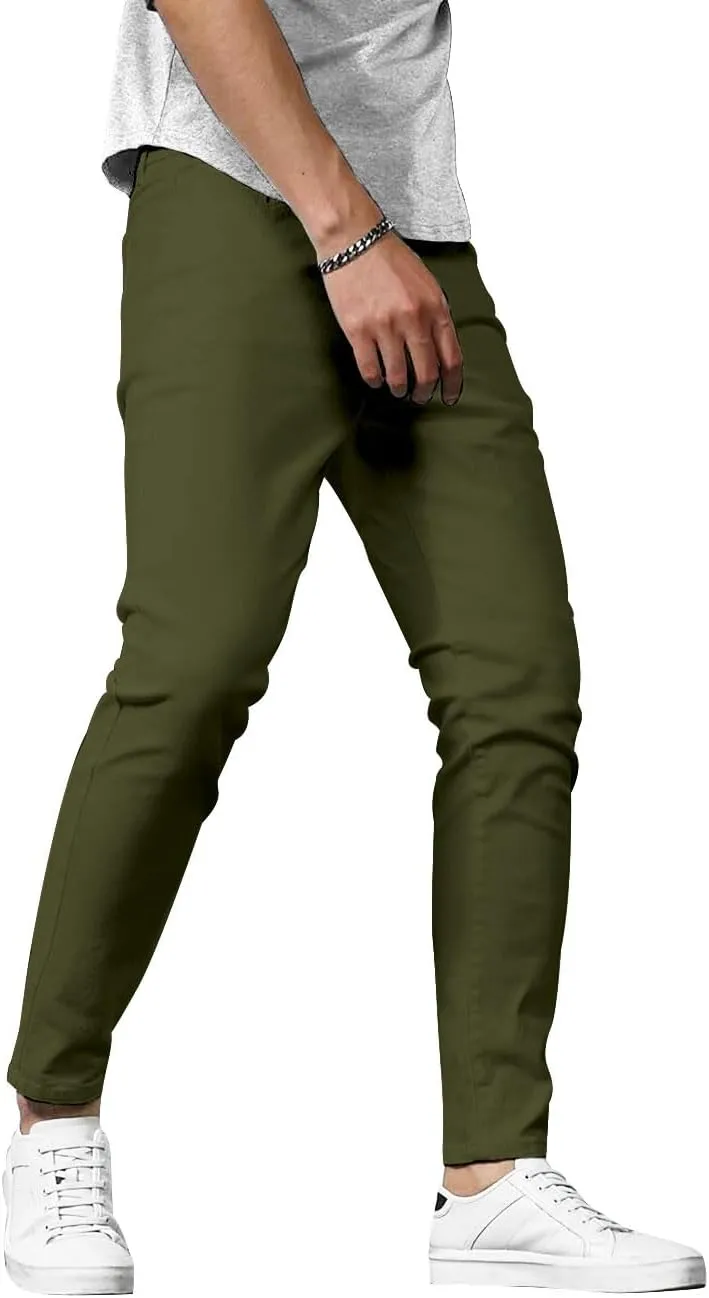 HUNGSON Mens Slim Fit Jeans Skinny Stretch Denim Pants for Men Straight Fit